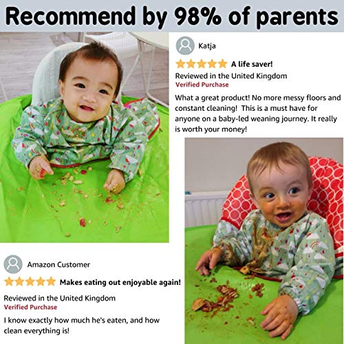 Kit de Babero y Bandeja Tidy Tot. Unisex. De 6 meses a 2 años. Ideal para el BLW (Verde vivo) …
