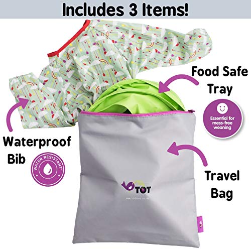 Kit de Babero y Bandeja Tidy Tot. Unisex. De 6 meses a 2 años. Ideal para el BLW (Verde vivo) …