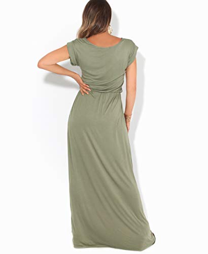 KRISP Vestido Mujer Tallas Grandes Largo Casual Ibicenco De Día Ropa Hippie Online Ofertas, (Caqui (3269), 48 EU (20 UK)), 3269-KHA-20