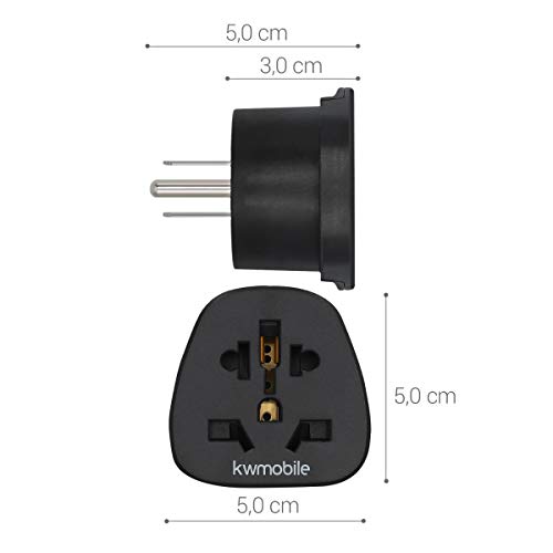 kwmobile 2X adaptadores de Viaje para USA - Adaptador de Corriente Tipo B para Estados Unidos Canadá Tailandia - Adaptador para Viajes