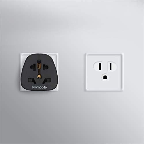 kwmobile 2X adaptadores de Viaje para USA - Adaptador de Corriente Tipo B para Estados Unidos Canadá Tailandia - Adaptador para Viajes