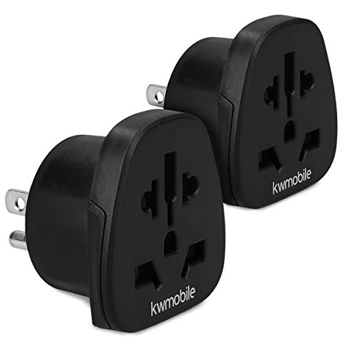 kwmobile 2X adaptadores de Viaje para USA - Adaptador de Corriente Tipo B para Estados Unidos Canadá Tailandia - Adaptador para Viajes