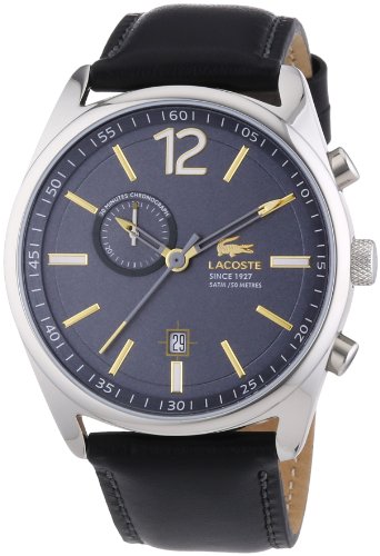 Lacoste Austin - Reloj de Cuarzo para Hombre, con Correa de Piel de Borrego, Color Negro