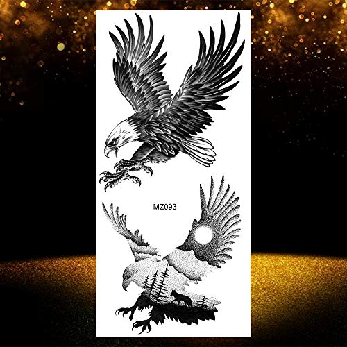 LAROI 10 Hojas 3D Grande Realista Cara Tigre Tatuajes Temporales Hombre Brazo Soldado Tatuajes Falsos Adultos Temporales Mujer Escorpión Lobo Ciervo Águila Oso Sketch Negro Tatuaje Temporal Niños