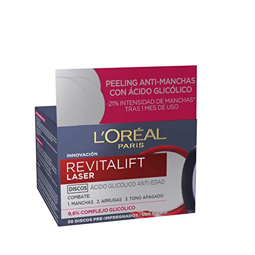 L'Oreal Paris Dermo Expertise - Revitalift Láser Peeling anti-manchas en discos con ácido glicólico - 30 discos
