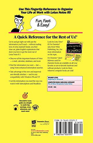 Lotus Notes 5 For Dummies Quick Ref (For Dummies Quick Reference)