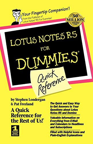 Lotus Notes 5 For Dummies Quick Ref (For Dummies Quick Reference)