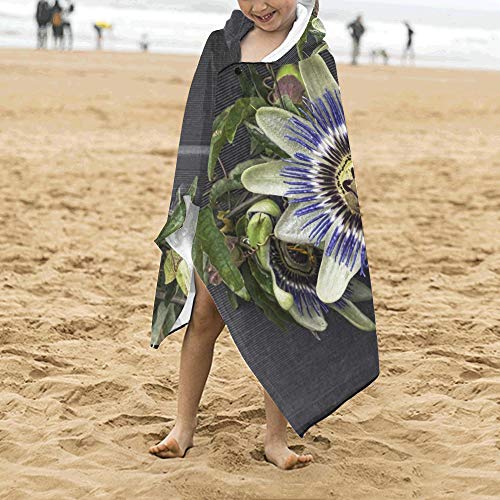 Manta para siesta para niños Flor de la pasión Flor de floración Passiflora para niños Manta con capucha para niños Toallas de baño Envoltura para niños pequeños Niño Niña Niño Viaje en casa Toallas
