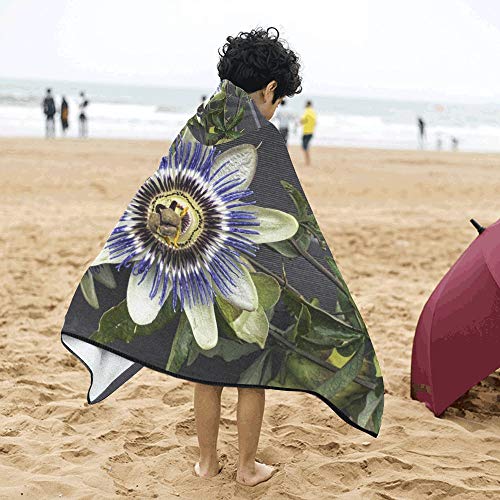 Manta para siesta para niños Flor de la pasión Flor de floración Passiflora para niños Manta con capucha para niños Toallas de baño Envoltura para niños pequeños Niño Niña Niño Viaje en casa Toallas