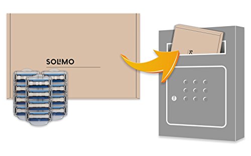 Marca Amazon- Solimo Recambios de cuchillas de cinco hojas para maquinillas de afeitar para hombre (12 piezas)