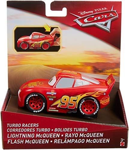 Mattel Disney Cars-Vehículo Turbocarreras Rayo Mcqueen, coches de juguetes niños +3 años, multicolor FYX40 , color/modelo surtido