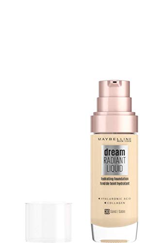 Maybelline New York Dream Radiant Liquid, Base de Maquillaje Líquida con Sérum Hidratante, Tono 030 Sand