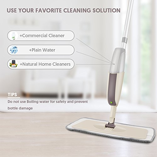MEXERRIS Mopa Fregona de Microfibra Mopa Suelo con Vaporizador Integrado Capacidad de 300 ml