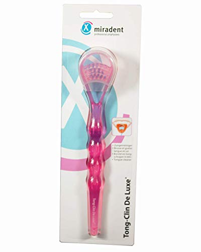 Mira abolladura tong-Clin De Luxe limpiador De lengua Colour Rosa, 1 ST