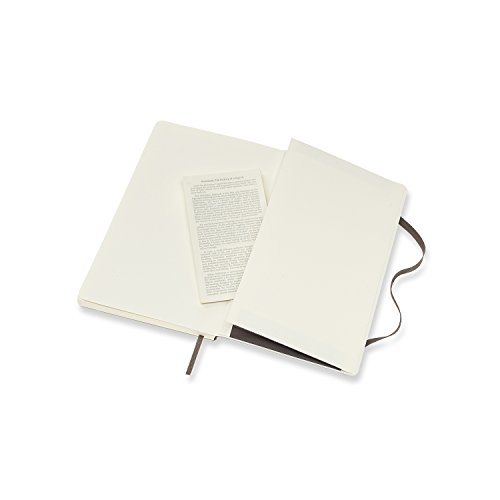 Moleskine - Cuaderno Clásico con Páginas Lisas, Tapa Blanda y Goma Elástica, Marrón (Earth Brown), Tamaño Grande, 192 Páginas