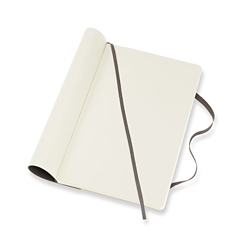 Moleskine - Cuaderno Clásico con Páginas Lisas, Tapa Blanda y Goma Elástica, Marrón (Earth Brown), Tamaño Grande, 192 Páginas