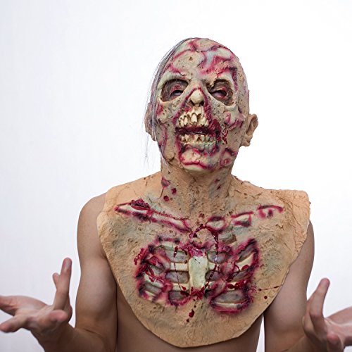 molezu Máscara de Cabeza Muerta de Walking Dead, máscara de Monstruo Malvado residente, máscara de látex de Goma para Fiesta de Disfraces de Zombie para Halloween