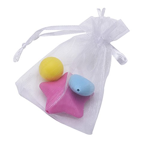 Mudder Bolsas de Organza de Joyas para Bodas, 100 Piezas (Blanco)