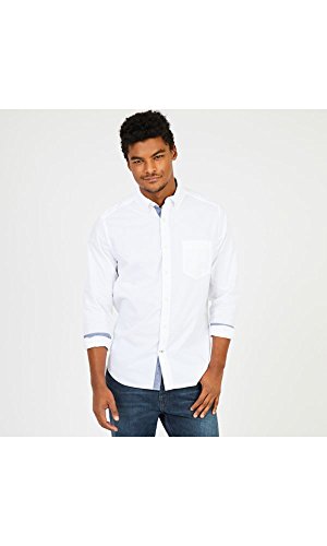 Nautica Men's Classic Fit Stretch Solid Long Sleeve Button Down Shirt, Bright White, XX-Large