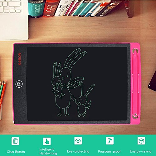 NOBES Tableta de Escritura LCD 8.5 Inch, LCD Tablero de Dibujo Pizarras mágicas,Tablet para Niños,Juguetes Regalos para Niños Niña,Juegos Educativos (Rosa)