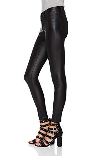 ONLY Onlanne K Mid Waist Coated Jeans Noos, Vaqueros skinny Mujer, Negro (Black Black), W29/L34 (Talla fabricante: M)