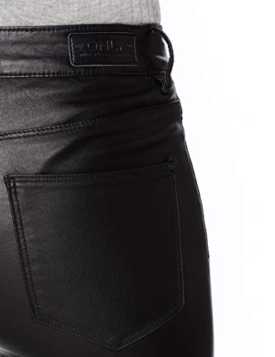 ONLY Onlanne K Mid Waist Coated Jeans Noos, Vaqueros skinny Mujer, Negro (Black Black), W29/L34 (Talla fabricante: M)