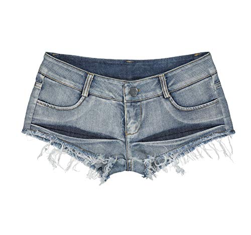 Pantalones Cortos Sexy Mujer Mini Shorts Jeans de Cintura Baja Playa Verano, Tamaño L Ref SJ6-4