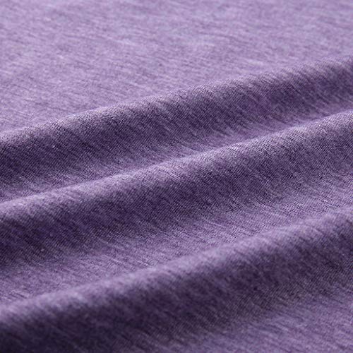 PKTOP Sudaderas casuales de manga larga con cuello en O para mujer, color sólido, de algodón Morado Morado ( M