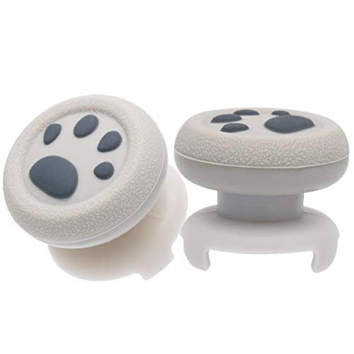 Playrealm FPS Thumbstick Grip Agarres para el Pulgar Extensor Y Textura 3D Caucho Silicona Apretón Cubrir 2 juegos para Xbox One (Pata De Gato Gris)