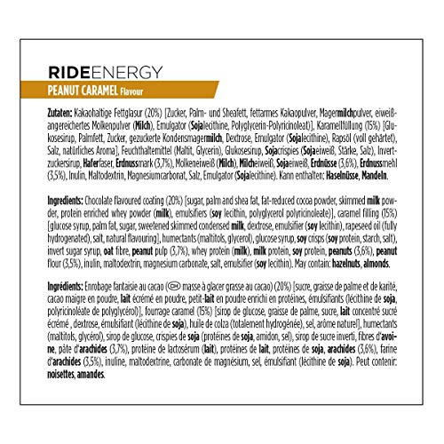 PowerBar Ride Energy Peanut Caramel 18x55g - Barra de Proteínas de Carbohidratos + Magnesio