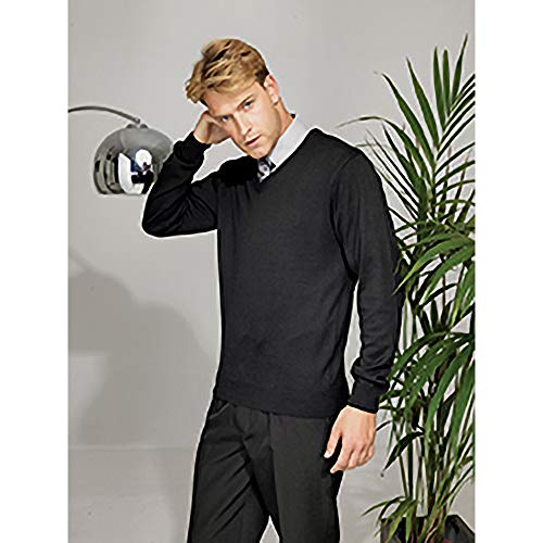 Premier -Jersey/Sweater de Punto con Cuello Pico Hombre Caballero (3XL) (Azul)