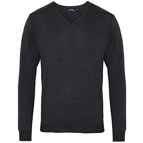 Premier -Jersey/Sweater de Punto con Cuello Pico Hombre Caballero (3XL) (Azul)