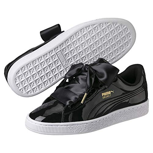 PUMA Basket Heart Patent WN'S, Zapatillas para Mujer, Negro Black Black, 39 EU
