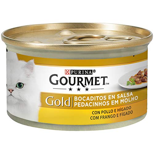 Purina Gourmet Gold Bocaditos en Salsa comida para gatos con Pollo e Higado 24 x 85 g