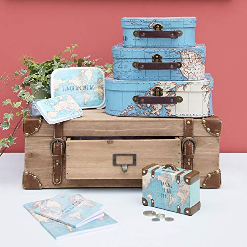 Sass & Belle- Libreta Vintage Mapa Mundi, Color Azul (CR145)