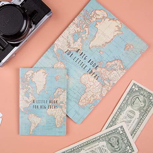 Sass & Belle- Libreta Vintage Mapa Mundi, Color Azul (CR145)