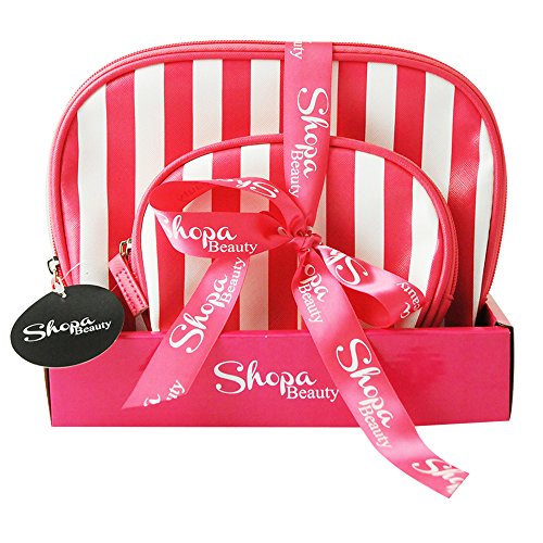 Shopa Beauty Kit de Maquillaje Con Rayas Premium, color rojo - 2 Piezas