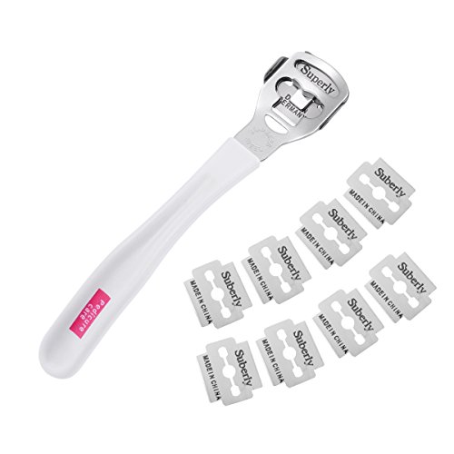 SUPVOX Cortacallos de acero inoxidable removedor de durezas pedicura y cuidado de pies 20 cuchillas incluidas