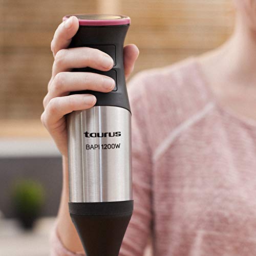 Taurus Bapi 1200 Inox - Batidora de Mano, 1200 W, Bate y Pica Hiello, Agarre Ergonómico