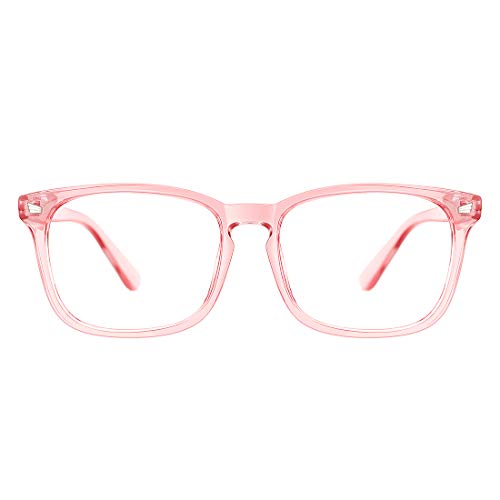 TIJN - Gafas de pasta, con montura de forma cuadrada, con filtros bloqueadores de la luz azul de la pantalla del ordenador, anti-rayos azules