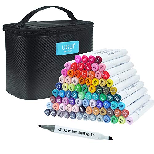 UGUI Marker Pen Set Dibujo Rotulador 80 Colors Marcadores Manga Creativos de Punta Doble ara Acuarela Graffiti para Principiantes Set