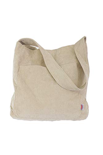 Ulisty Mujer Pana Moda Bolsa de Hombro Casual Bolso Bolsa de la Compra Albaricoque