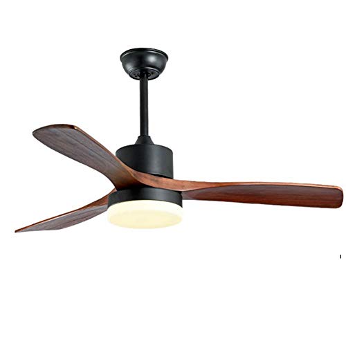 Ventilador De Techo Iluminado Moderno Europeo con Hoja De Ventilador De Madera De Sicomoro De Color Y 3 Luces Led De Bajo Consumo De ConversióN De Color 24w, LáMpara De ArañA De La Sala De Esta
