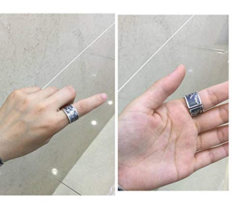 WOZUIMEI Anillo de Estilo Chino de Joyería de Plata Pura S999 Mate Antiguo Anillo de Plata Tailandés Flor Femenina Flor Rica Anillo de Escrituraanillo