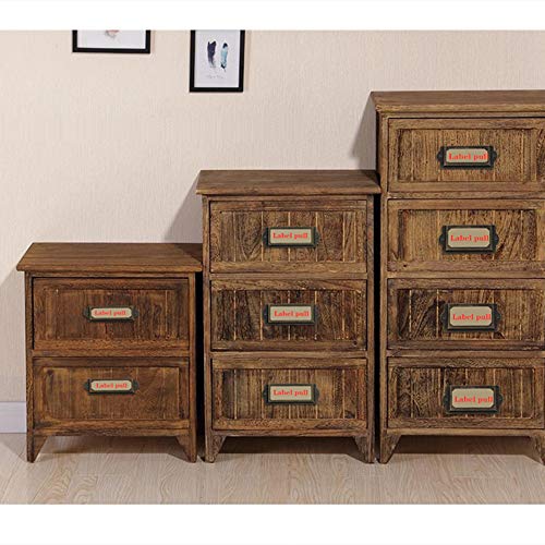 YGSAT - Lote de 50 soportes para etiquetas de metal de latón para archivadores, cajones, etiquetas de estantería, 60 x 17 mm, marcos de etiquetas con tornillos para biblioteca de oficina