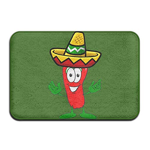 ZHIZIQIU Soft Non-Slip Mexican Chili Pepper Bath Mat Coral Fleece Area Rug Door Mat Entrance Rug Floor Mats