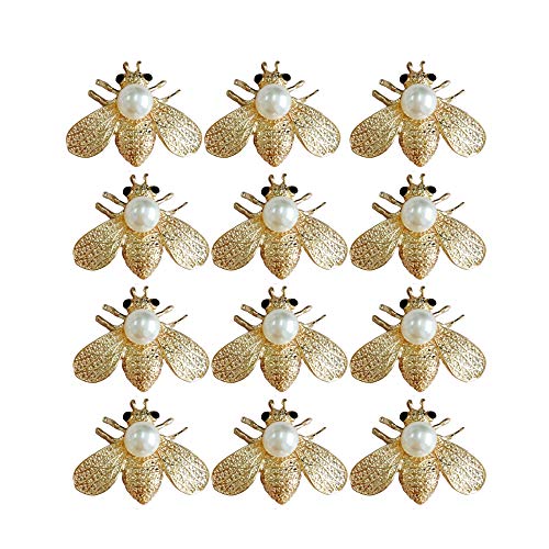 10 Piezas Perla Broche Abeja Insectos Dorado Broche De Insecto Animal Broche De Abeja Miel Diamante De Abeja Broche Insectos Cristal Perla Lindo Para Decoración De Moda y Regalo Para Amigos Dorado