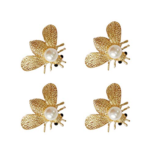 10 Piezas Perla Broche Abeja Insectos Dorado Broche De Insecto Animal Broche De Abeja Miel Diamante De Abeja Broche Insectos Cristal Perla Lindo Para Decoración De Moda y Regalo Para Amigos Dorado