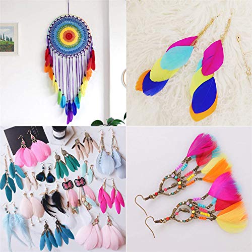 100 plumas de ganso SunEast, para bricolaje, atrapasueños, manualidades, bodas, fiestas, decoración del hogar, festivales, decoración para baby shower, 5 – 8 cm, color negro, gris, 15-20cm