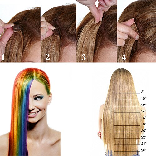 22"(55cm) Extensiones de Cabello Clip Mechas de Colores Fantasía 10 Tiras/Set Pelo Sintético Natural para Niñas Muñecas Postizos Pelucas Accesorios Rizado (100g,Azul Oscuro)
